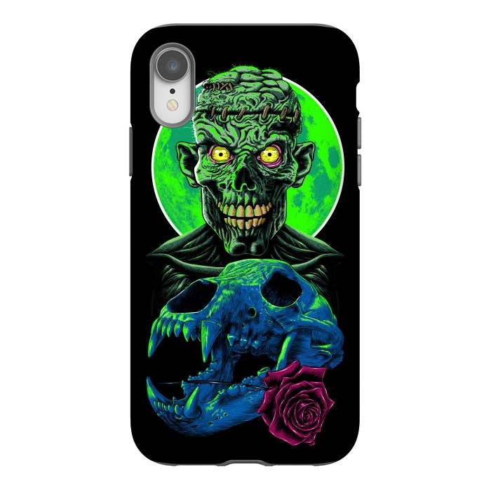 iPhone Xr StrongFit Skull and flower zombie by Alberto