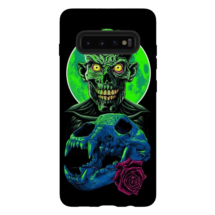 Galaxy S10 plus StrongFit Skull and flower zombie by Alberto