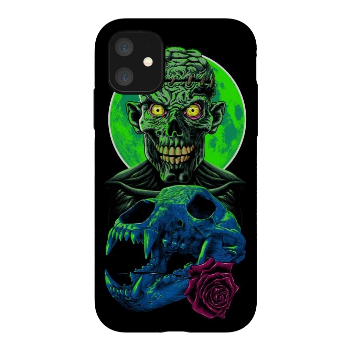 iPhone 11 StrongFit Skull and flower zombie by Alberto