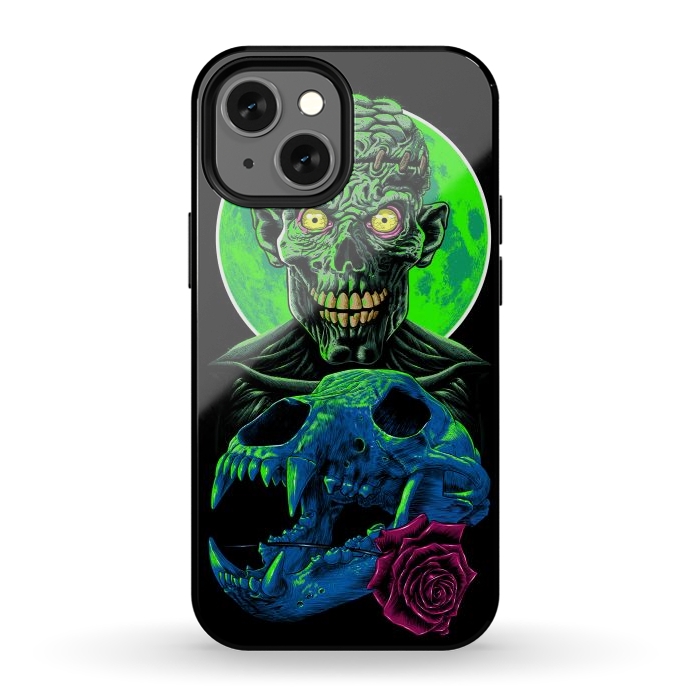iPhone 12 mini StrongFit Skull and flower zombie by Alberto