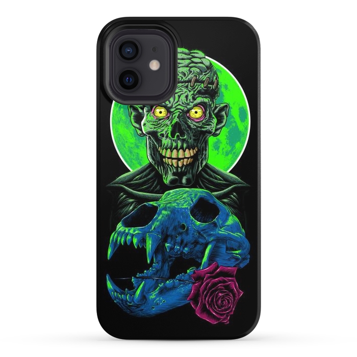 iPhone 12 StrongFit Skull and flower zombie by Alberto