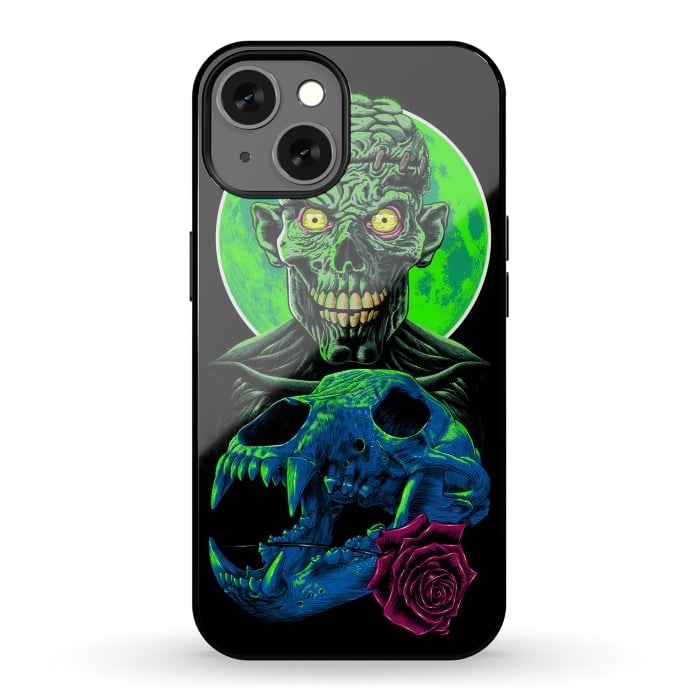 iPhone 13 StrongFit Skull and flower zombie by Alberto