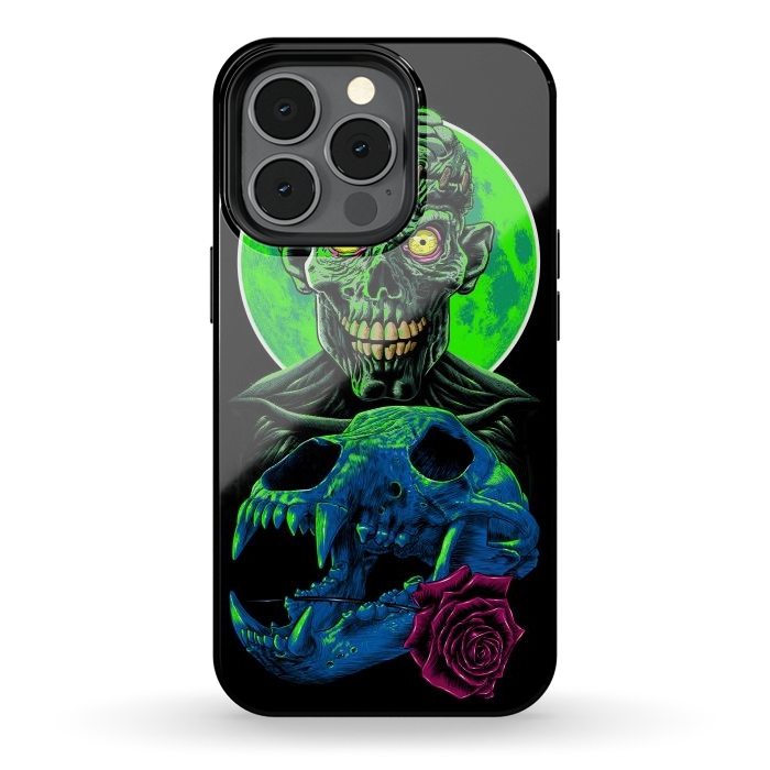 iPhone 13 pro StrongFit Skull and flower zombie by Alberto