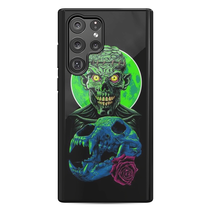 Galaxy S22 Ultra StrongFit Skull and flower zombie by Alberto