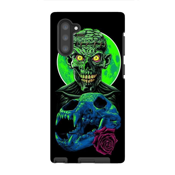 Galaxy Note 10 StrongFit Skull and flower zombie by Alberto