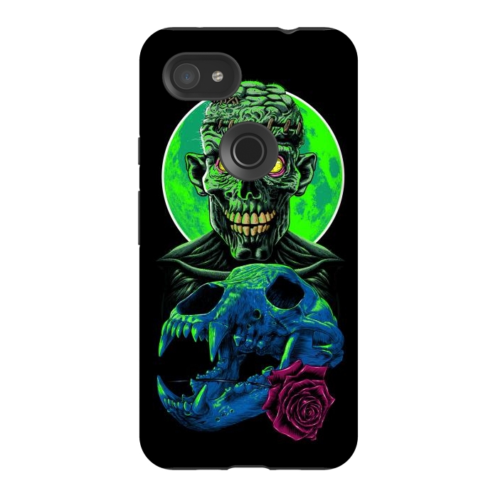 Pixel 3AXL StrongFit Skull and flower zombie by Alberto