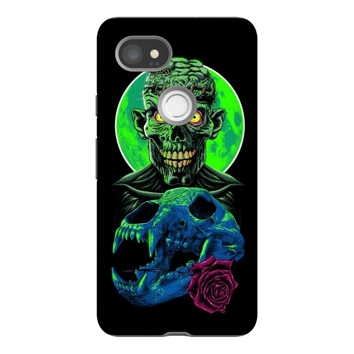 Pixel 2XL StrongFit Skull and flower zombie by Alberto