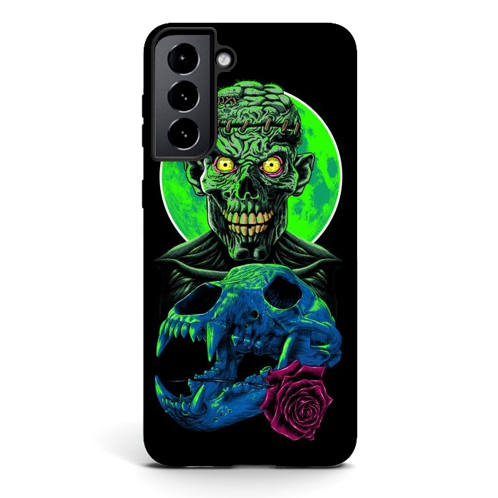 Galaxy S21 StrongFit Skull and flower zombie by Alberto