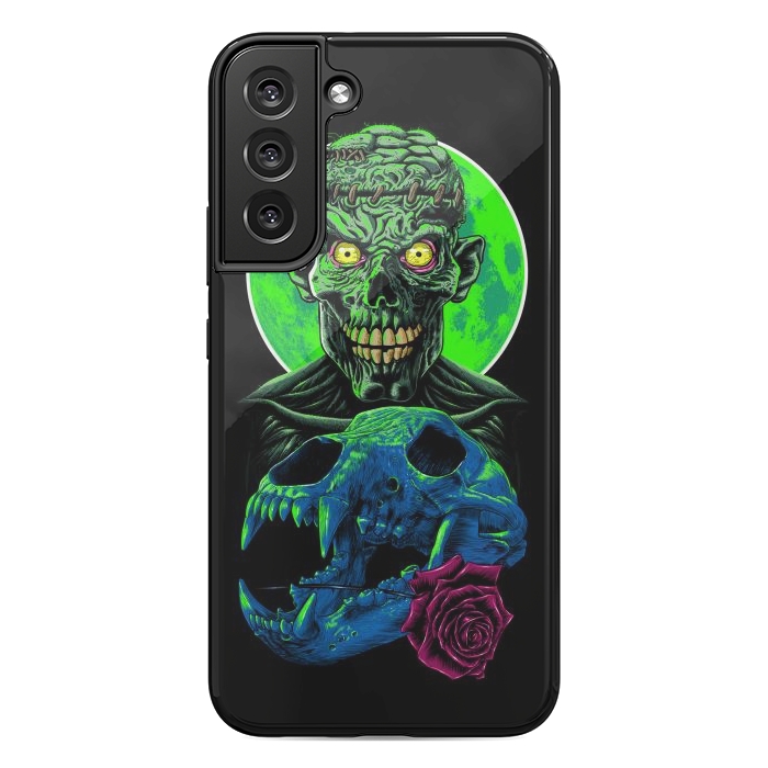 Galaxy S22 plus StrongFit Skull and flower zombie by Alberto