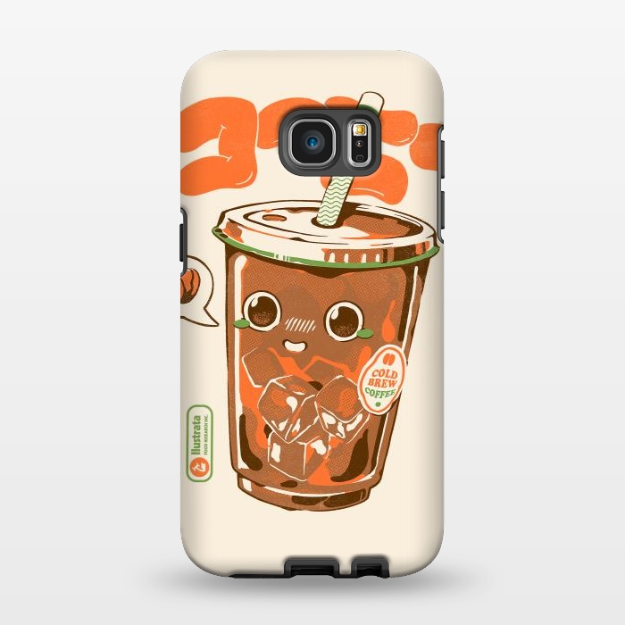 Galaxy S7 EDGE StrongFit Cute Cold Brew Coffee  by Ilustrata