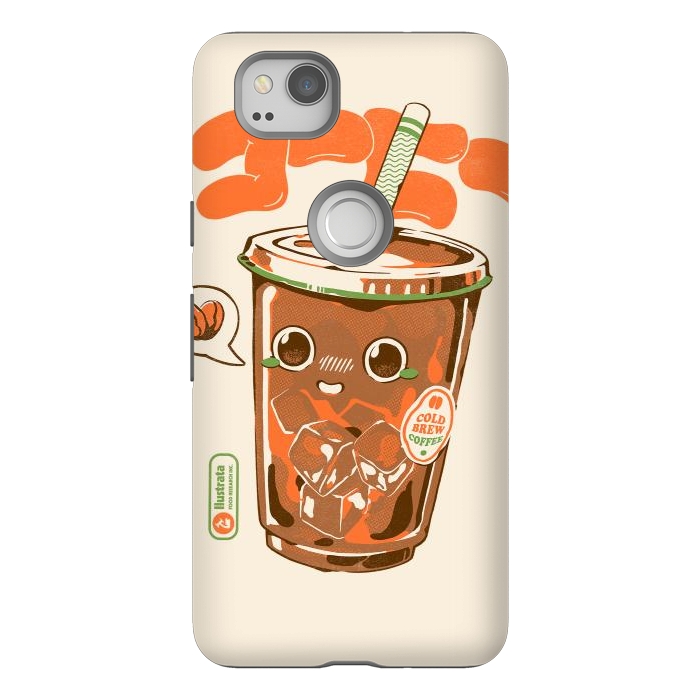 Pixel 2 StrongFit Cute Cold Brew Coffee  by Ilustrata