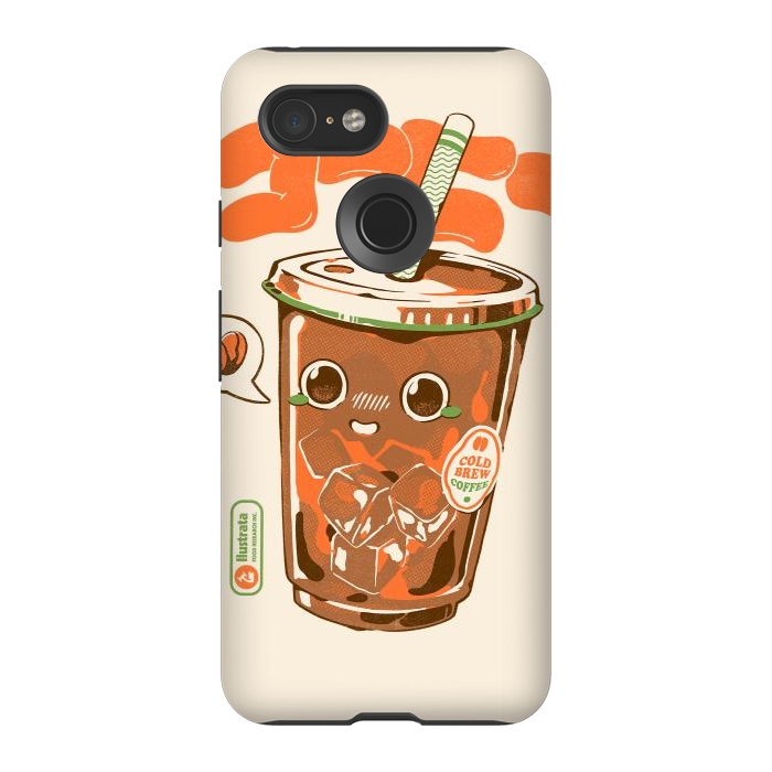 Pixel 3 StrongFit Cute Cold Brew Coffee  by Ilustrata
