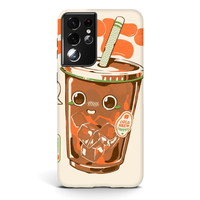 Galaxy S21 ultra StrongFit Cute Cold Brew Coffee  by Ilustrata