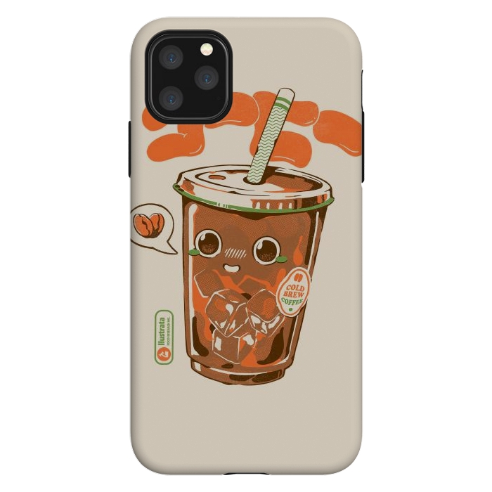 iPhone 11 Pro Max StrongFit Cute Cold Brew Coffee  by Ilustrata