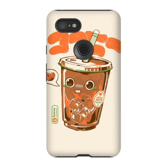 Pixel 3XL StrongFit Cute Cold Brew Coffee  by Ilustrata