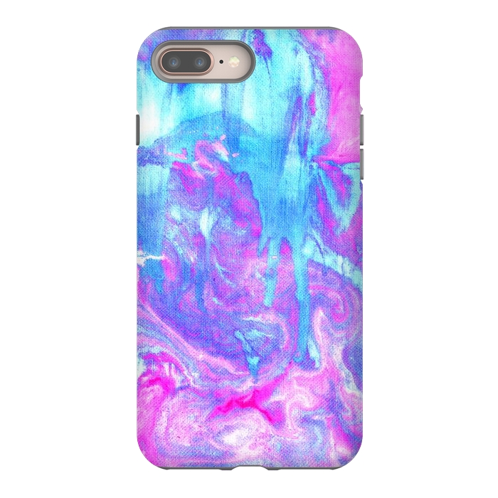 iPhone 7 plus StrongFit Melting Marble in Pink & Turquoise by Tangerine-Tane