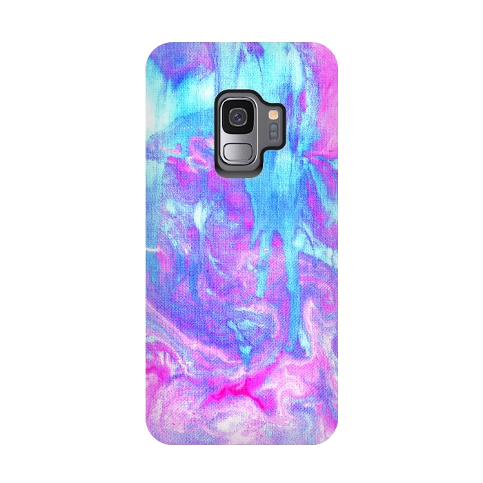 Galaxy S9 StrongFit Melting Marble in Pink & Turquoise by Tangerine-Tane