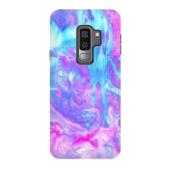 Galaxy S9 plus StrongFit Melting Marble in Pink & Turquoise by Tangerine-Tane