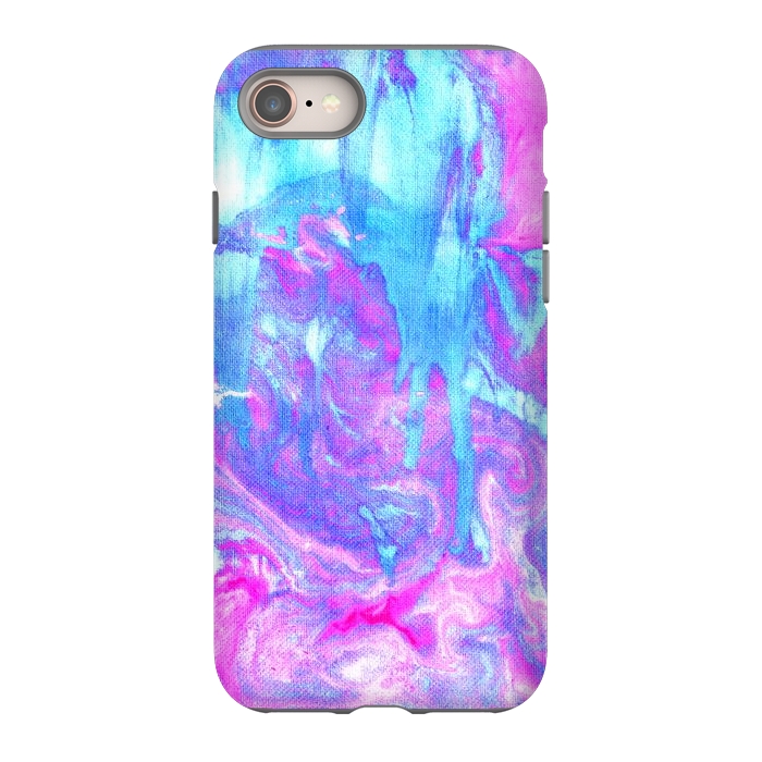 iPhone 8 StrongFit Melting Marble in Pink & Turquoise by Tangerine-Tane