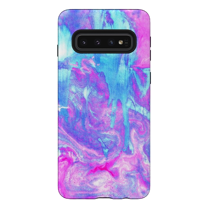 Galaxy S10 StrongFit Melting Marble in Pink & Turquoise by Tangerine-Tane