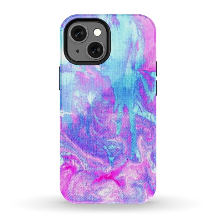 iPhone 12 mini StrongFit Melting Marble in Pink & Turquoise by Tangerine-Tane