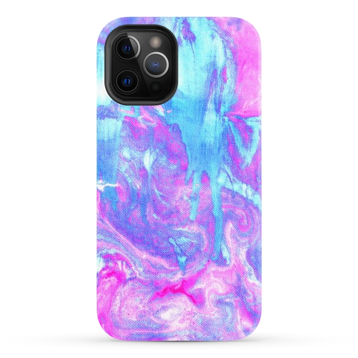 iPhone 12 Pro StrongFit Melting Marble in Pink & Turquoise by Tangerine-Tane