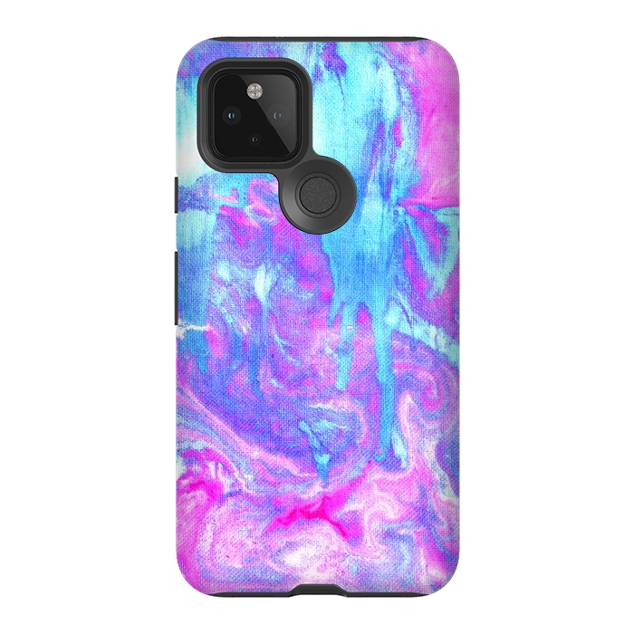 Pixel 5 StrongFit Melting Marble in Pink & Turquoise by Tangerine-Tane