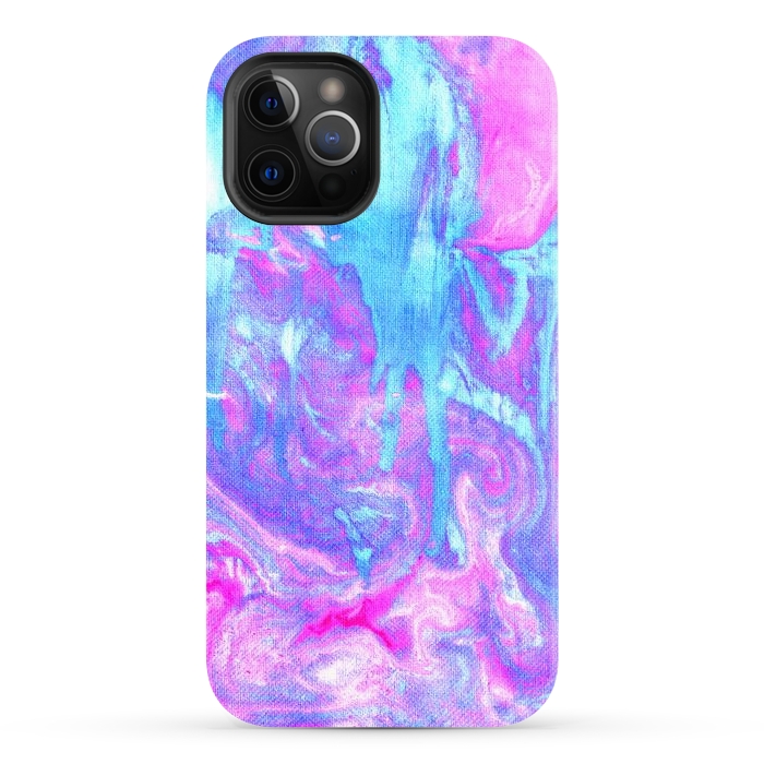 iPhone 12 Pro Max StrongFit Melting Marble in Pink & Turquoise by Tangerine-Tane