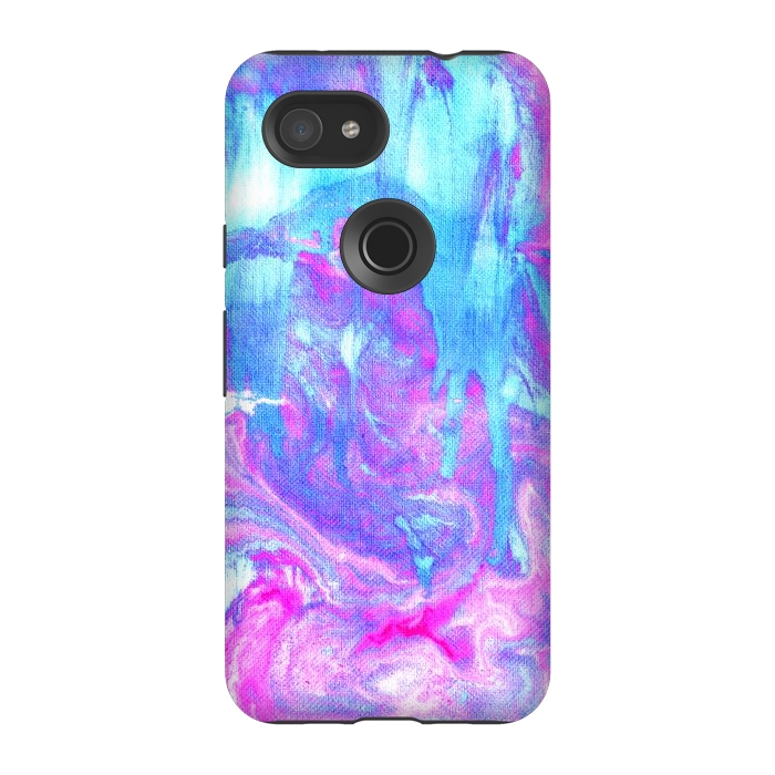 Pixel 3A StrongFit Melting Marble in Pink & Turquoise by Tangerine-Tane