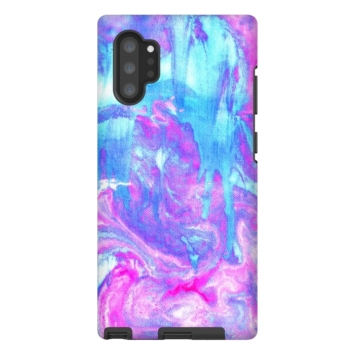 Galaxy Note 10 plus StrongFit Melting Marble in Pink & Turquoise by Tangerine-Tane