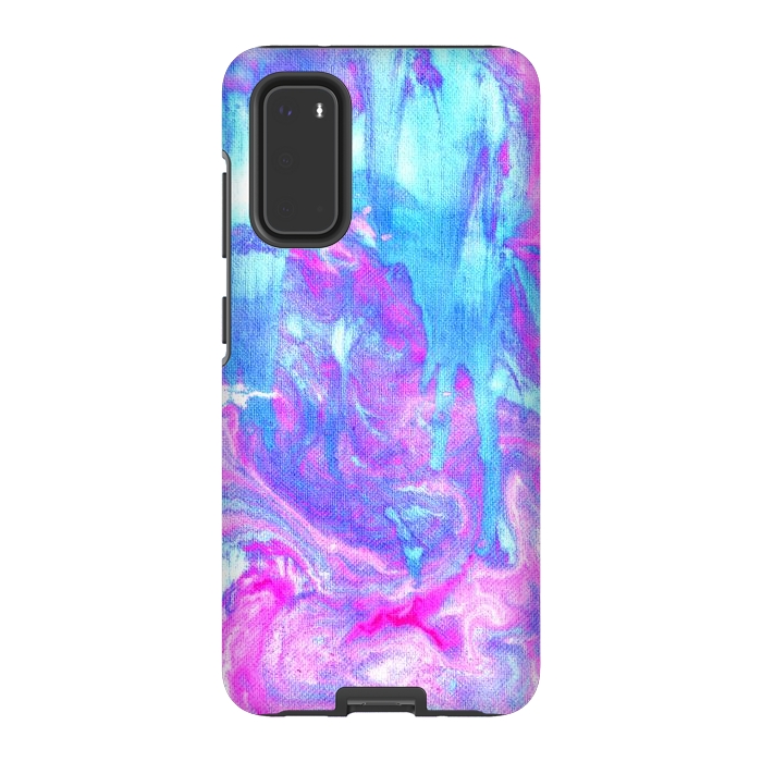 Galaxy S20 StrongFit Melting Marble in Pink & Turquoise by Tangerine-Tane