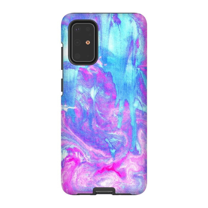 Galaxy S20 Plus StrongFit Melting Marble in Pink & Turquoise by Tangerine-Tane