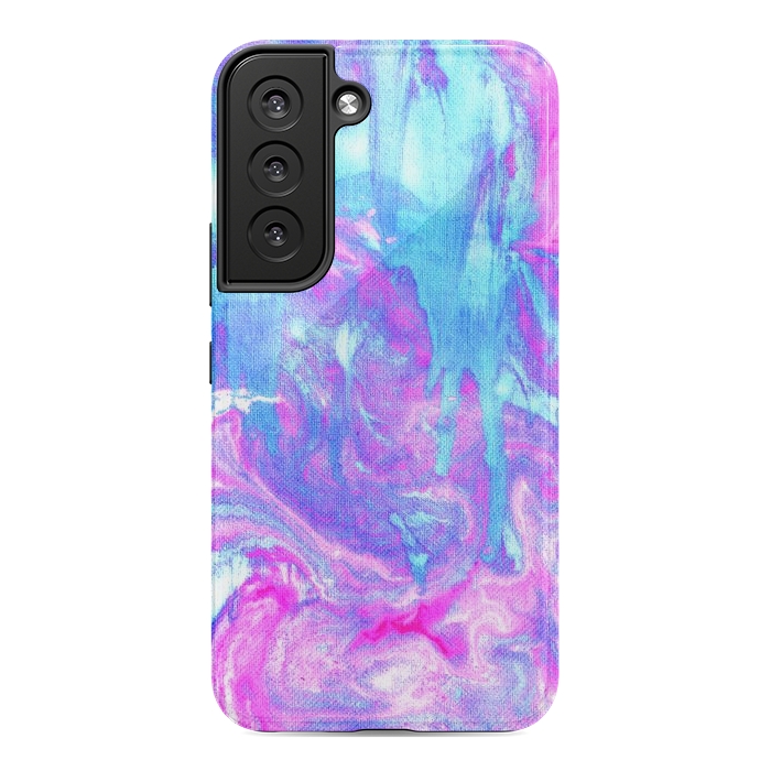 Galaxy S22 StrongFit Melting Marble in Pink & Turquoise by Tangerine-Tane
