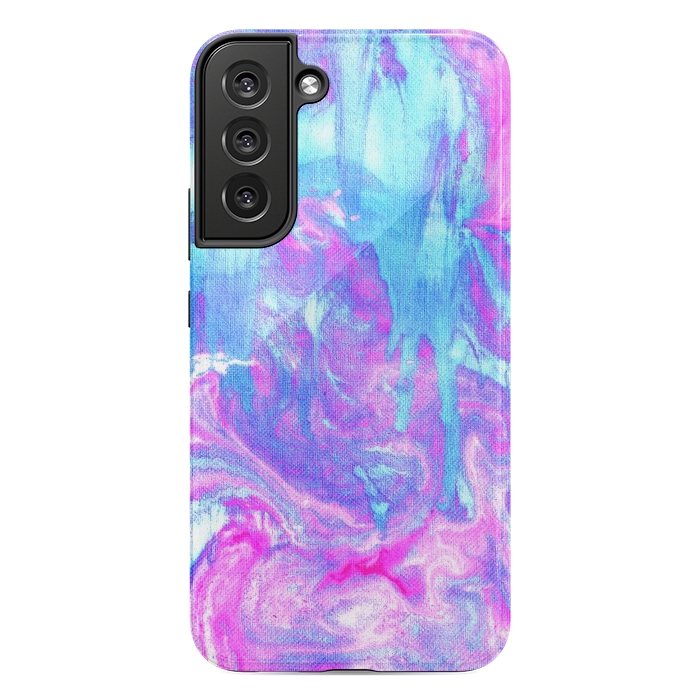 Galaxy S22 plus StrongFit Melting Marble in Pink & Turquoise by Tangerine-Tane