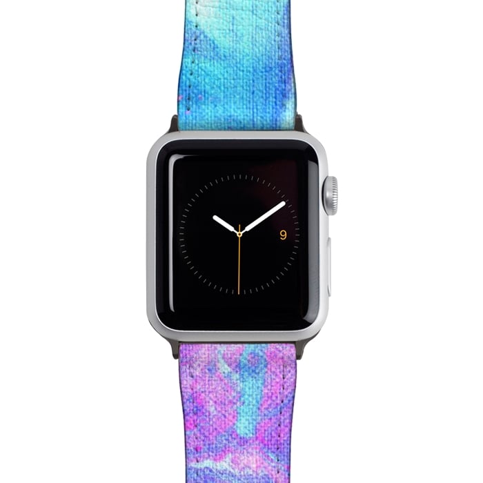 Watch 42mm / 44mm Strap PU leather Melting Marble in Pink & Turquoise by Tangerine-Tane