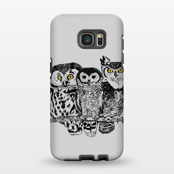 Galaxy S7 EDGE StrongFit Three owls by Alberto