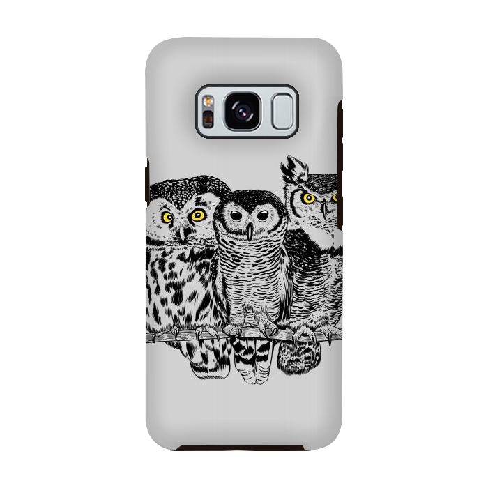 Galaxy S8 StrongFit Three owls by Alberto