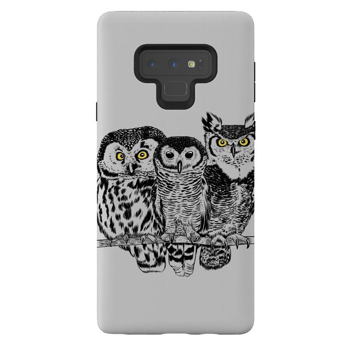 Galaxy Note 9 StrongFit Three owls by Alberto