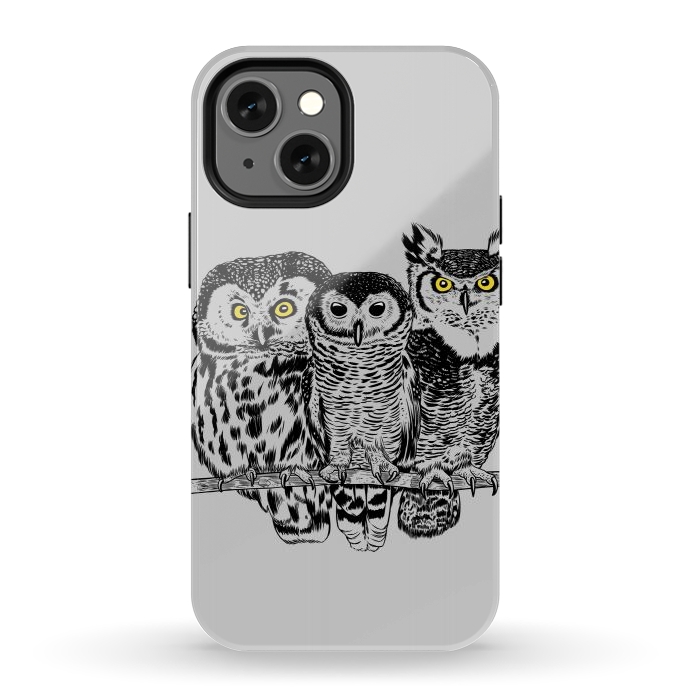 iPhone 12 mini StrongFit Three owls by Alberto