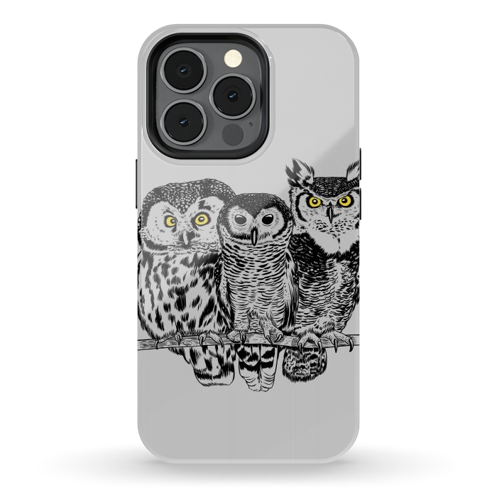 iPhone 13 pro StrongFit Three owls by Alberto
