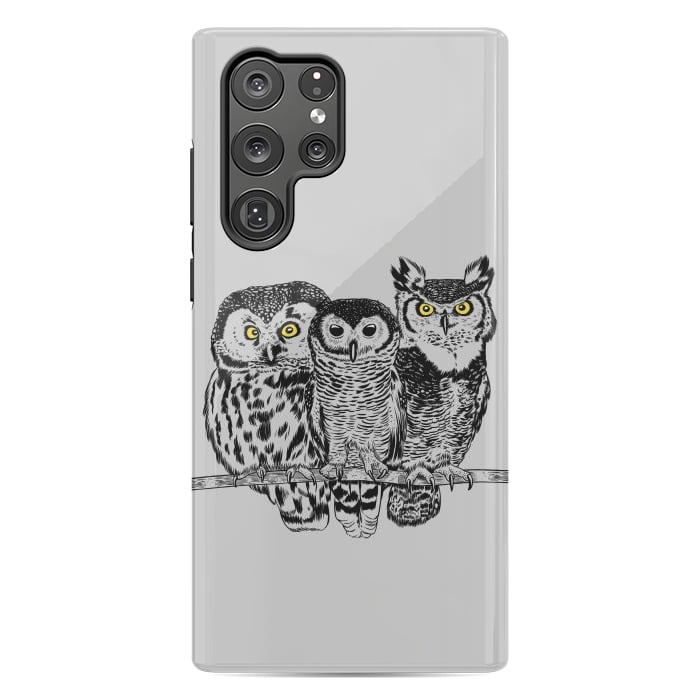Galaxy S22 Ultra StrongFit Three owls by Alberto