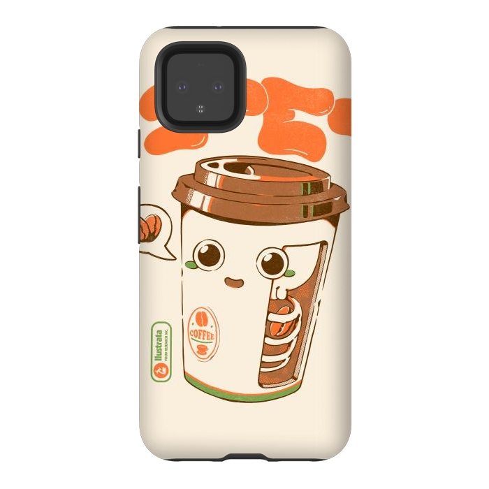 Pixel 4 StrongFit Cute Coffee x-Ray by Ilustrata