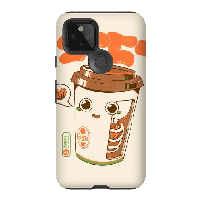 Pixel 5 StrongFit Cute Coffee x-Ray by Ilustrata