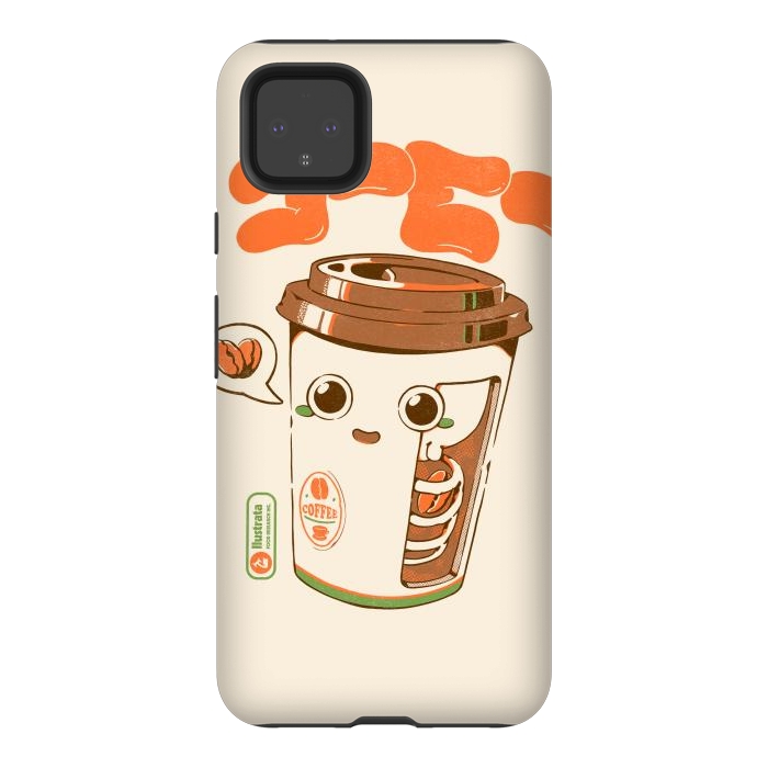Pixel 4XL StrongFit Cute Coffee x-Ray by Ilustrata