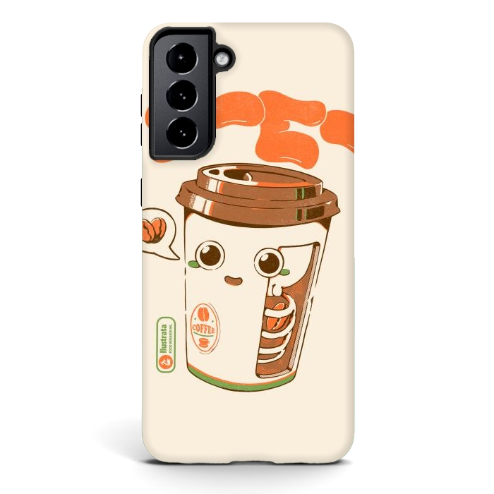 Galaxy S21 StrongFit Cute Coffee x-Ray by Ilustrata
