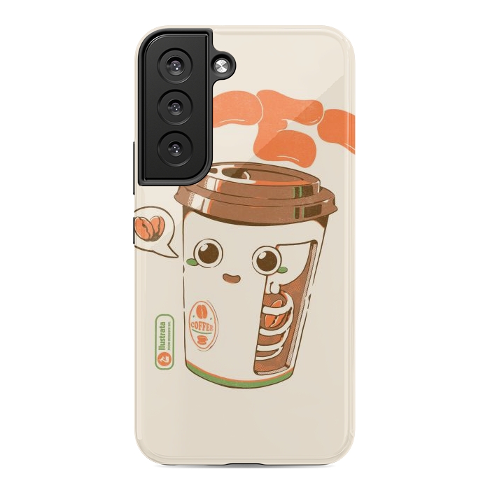 Galaxy S22 StrongFit Cute Coffee x-Ray by Ilustrata
