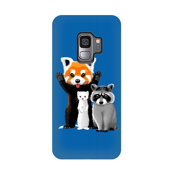 Galaxy S9 StrongFit Raccoon, ferret and red panda by Alberto