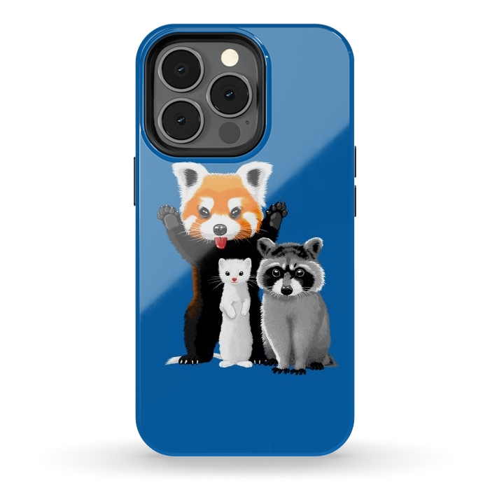 iPhone 13 pro StrongFit Raccoon, ferret and red panda by Alberto