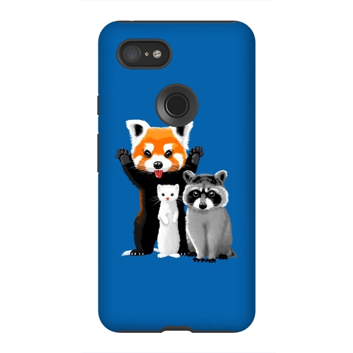 Pixel 3XL StrongFit Raccoon, ferret and red panda by Alberto