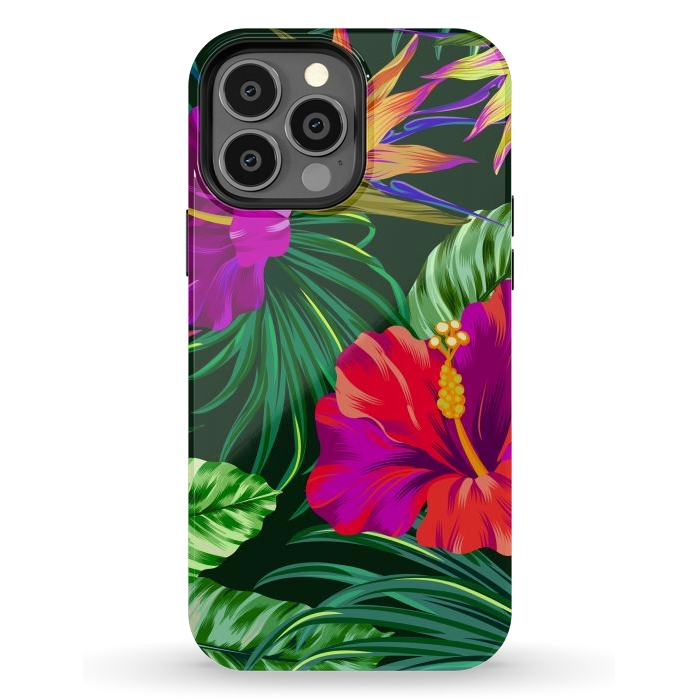 iPhone 13 Pro Max StrongFit Cute Tropical Floral Pattern XVI by ArtsCase